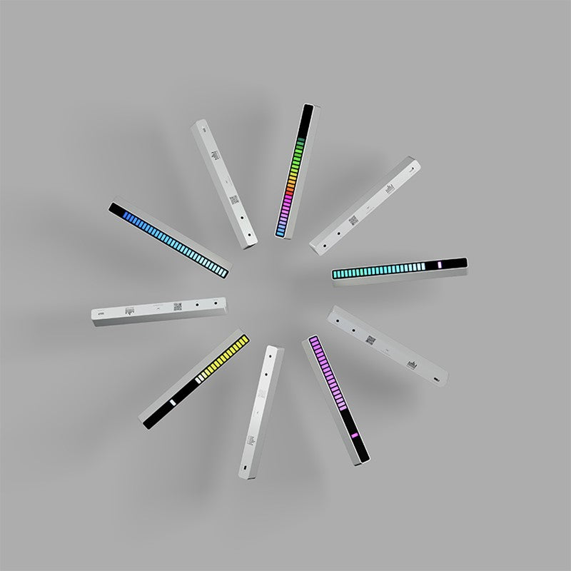 RGB Double LED Music, Voice Sync Rhythm Light Bar, Atmosphere Light for Car, Gaming Room Decoration - Silver RGB Double LED Music, Voice Sync Rhythm Light Bar, Atmosphere Light for Car, Gaming Room Decoration - Silver